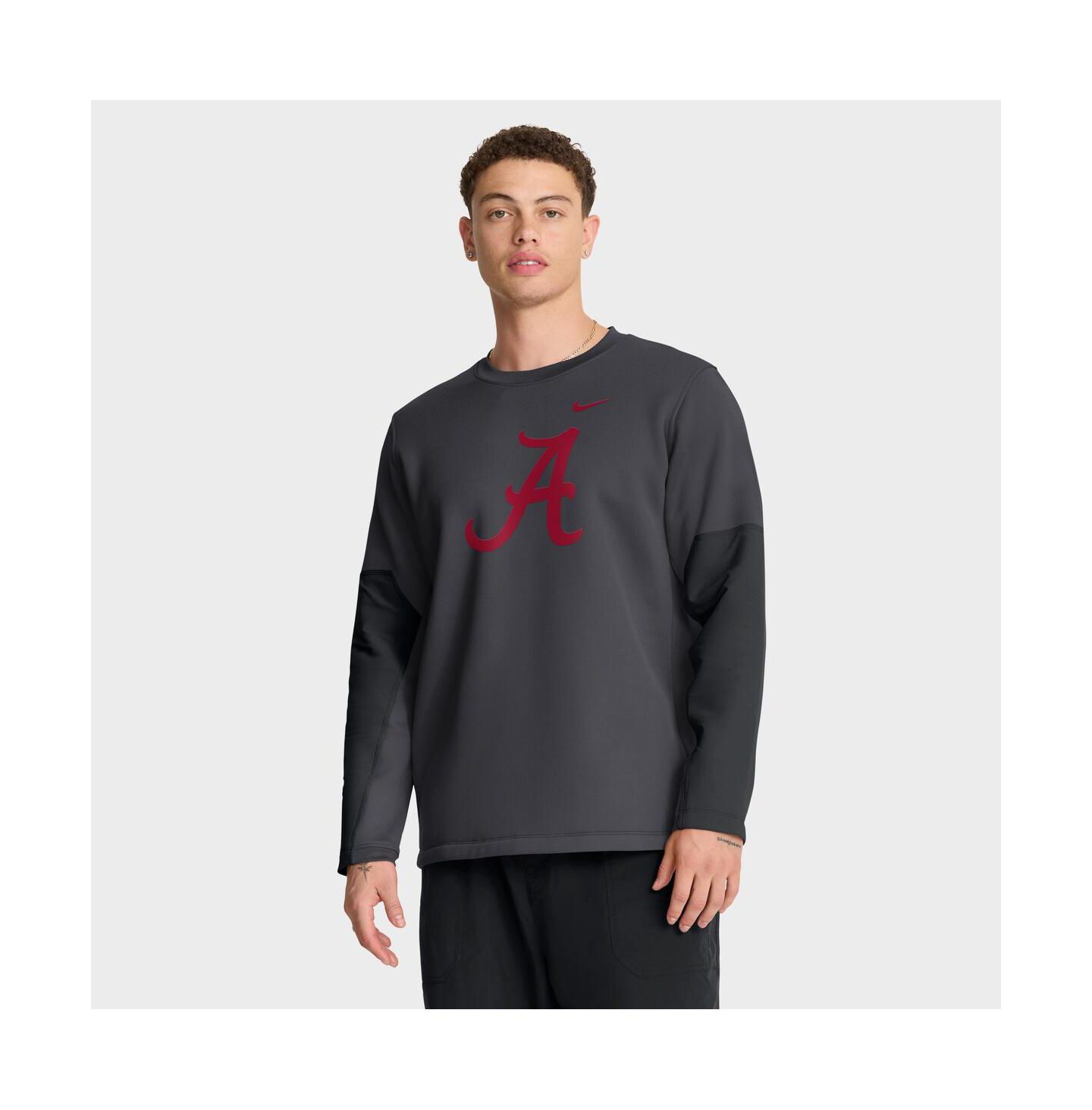 Мужская футболка Nike Anthracite Alabama Crimson Tide 2025 Sideline Coach Performance Long Sleeve — фото 1