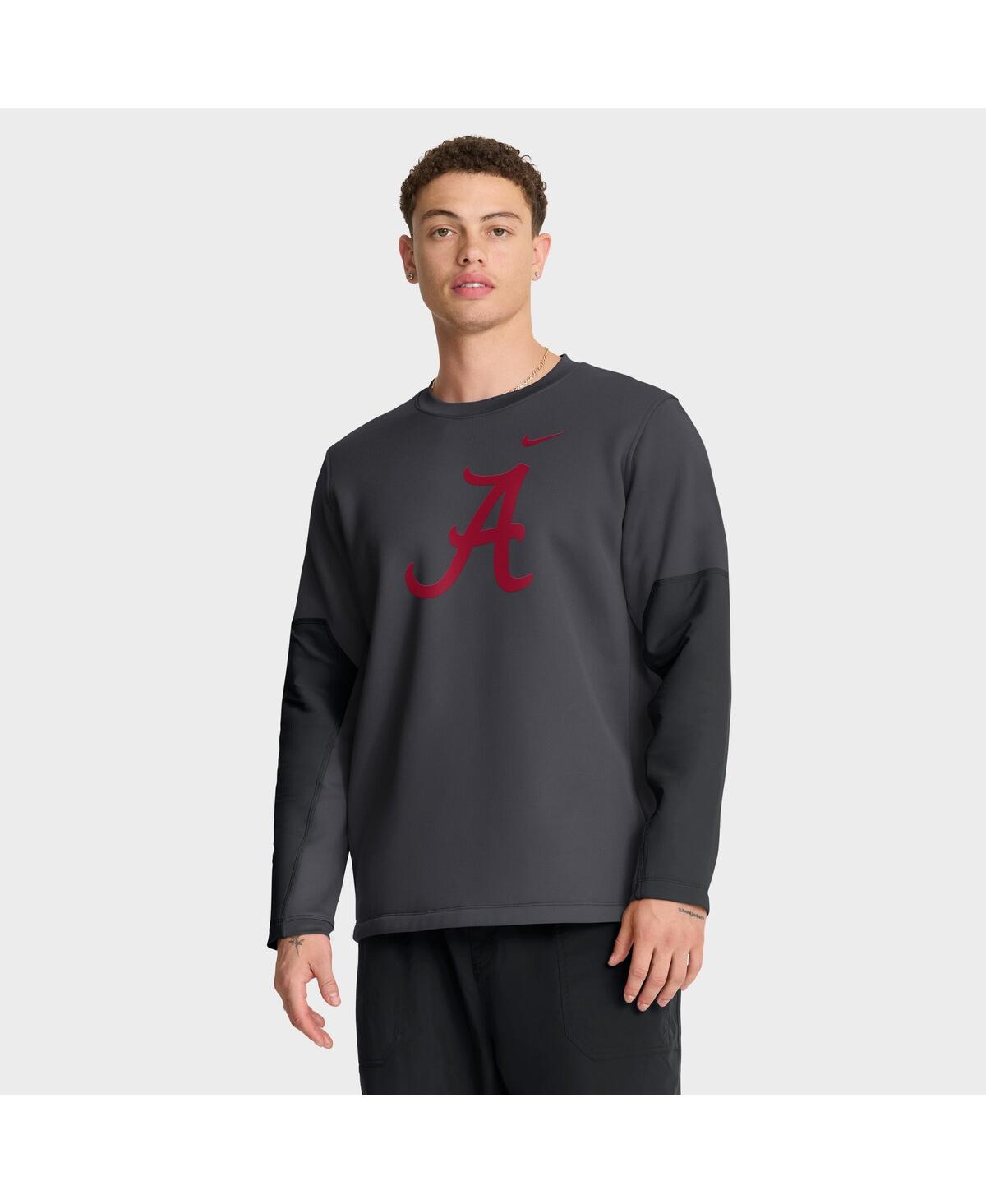 Nike Men's Anthracite Alabama Crimson Tide 2025 Sideline Coach Performance Long Sleeve T-shirt In Gray