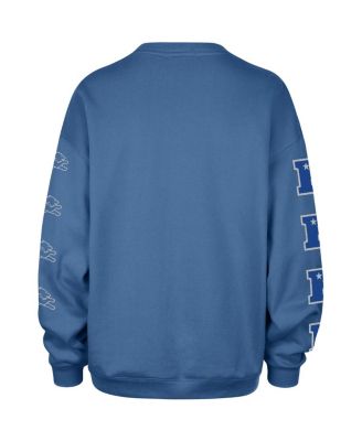 Women's Blue Detroit Lions Go Big Oversized Pullover Sweatshirt