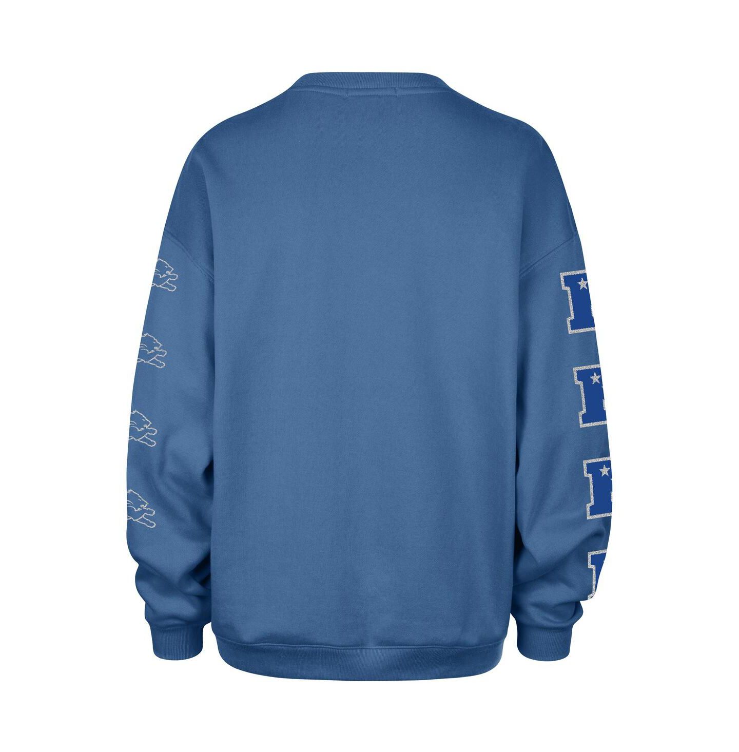 Женский свитшот '47 Brand Blue Detroit Lions Go Big Oversized Pullover — фото 3