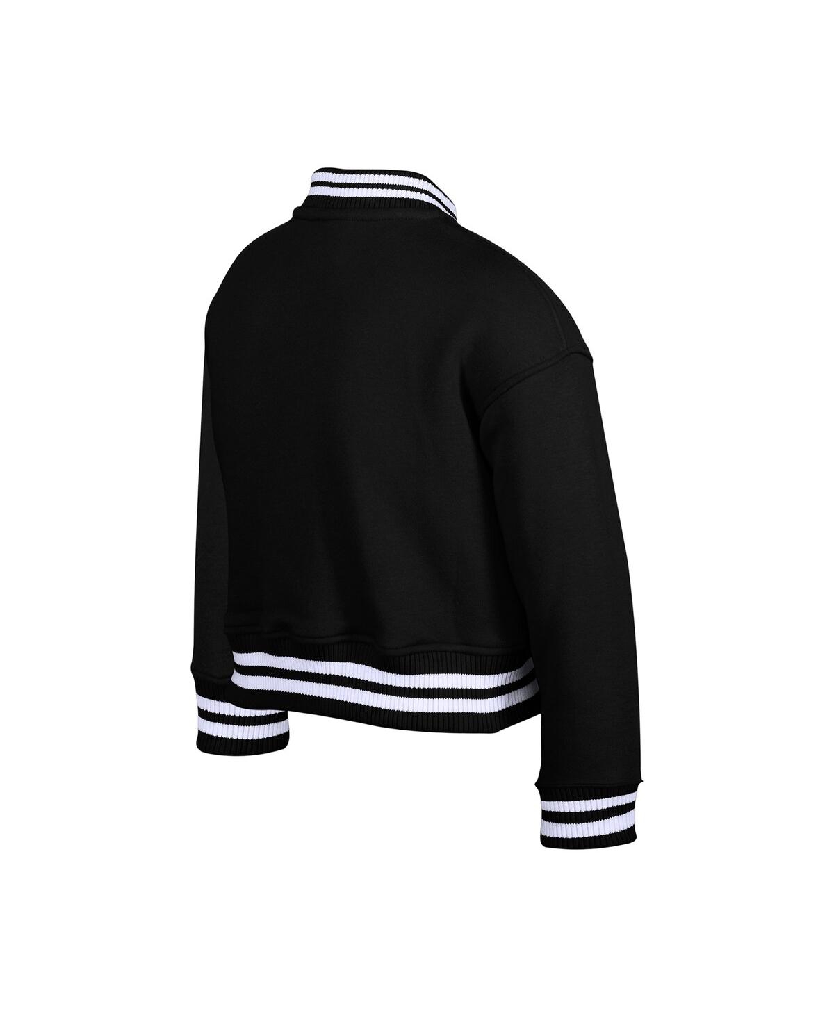 New Era Big Boys And Girls Black Pittsburgh Steelers Chenille Applique Fleece Full-snap Jacket In Multi
