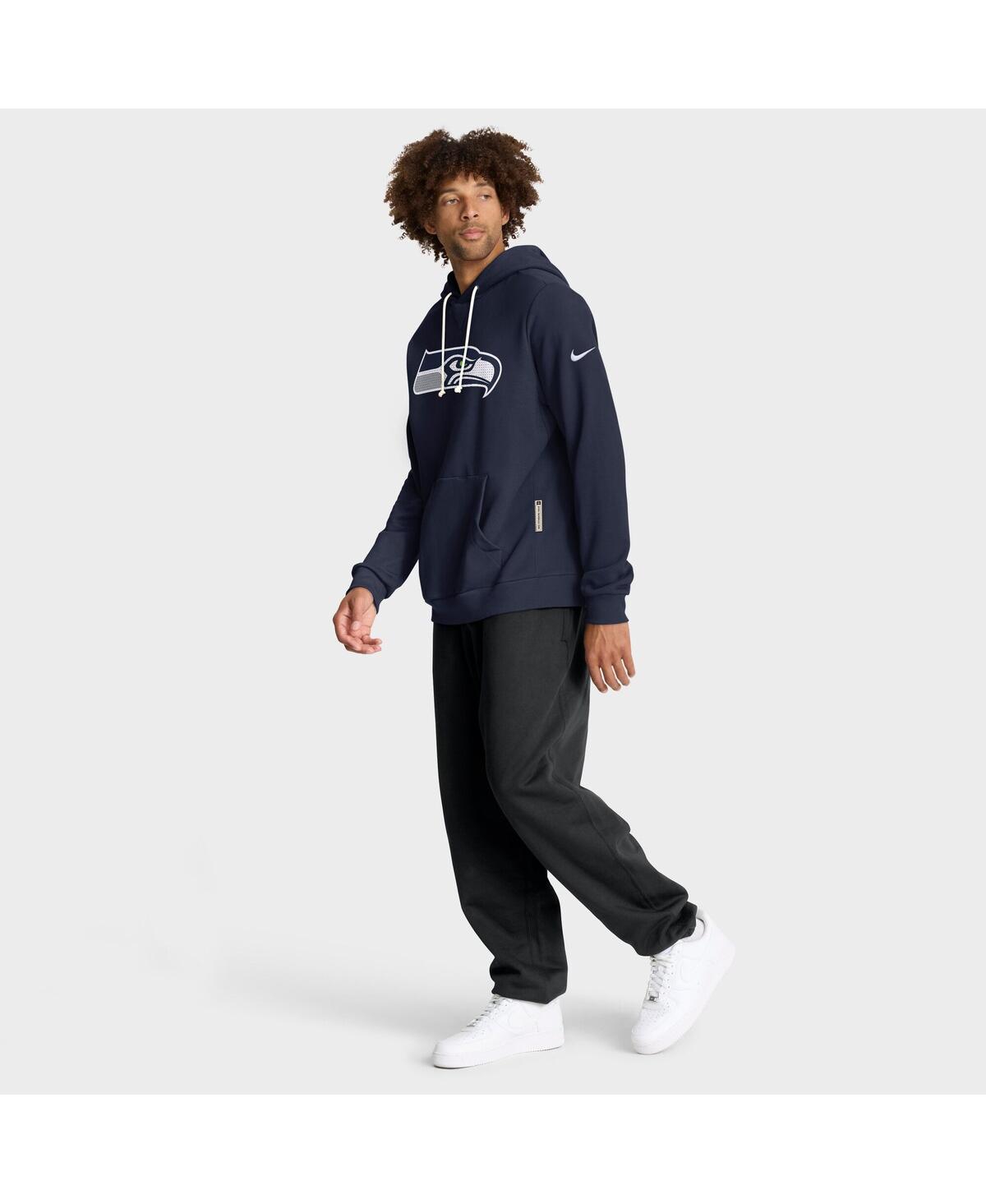 Nike College Navy Seattle Seahawks Sideline Standard Issue Initial Home Dri-fit Hoodie In Blue