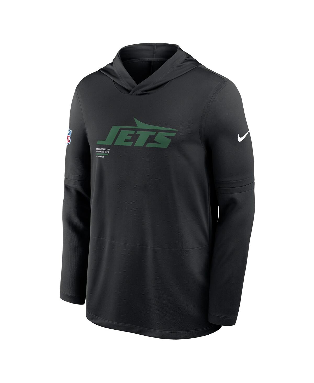 Nike New York Jets Pure Fury Sideline  Men's Dri-fit Nfl Long-sleeve Hooded Top In Gray