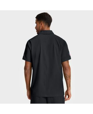 Men's Black San Francisco 49ers Sideline City Pride Woven Performance Polo Shirt