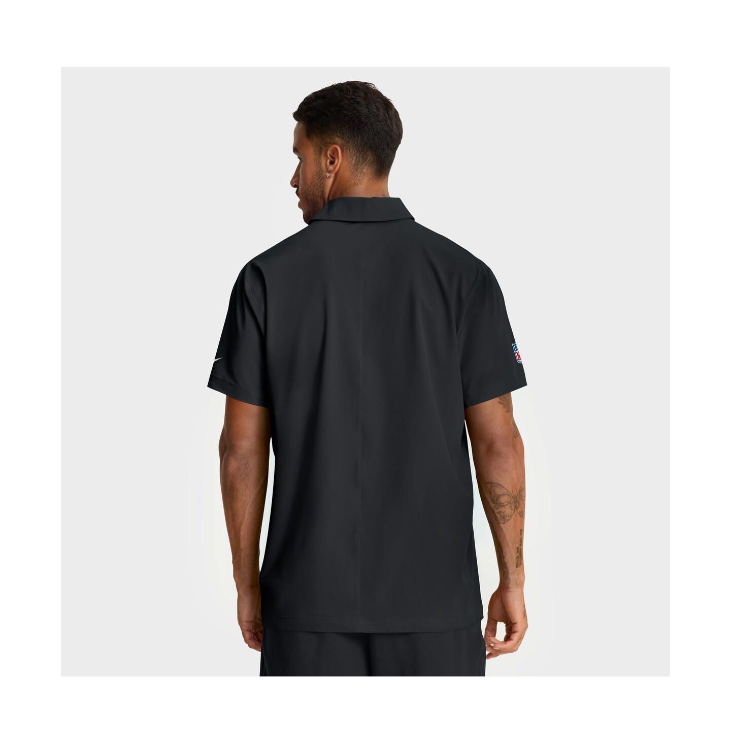 Мужское поло Nike Black San Francisco 49ers Sideline City Pride Woven Performance Polo Shirt — фото 5