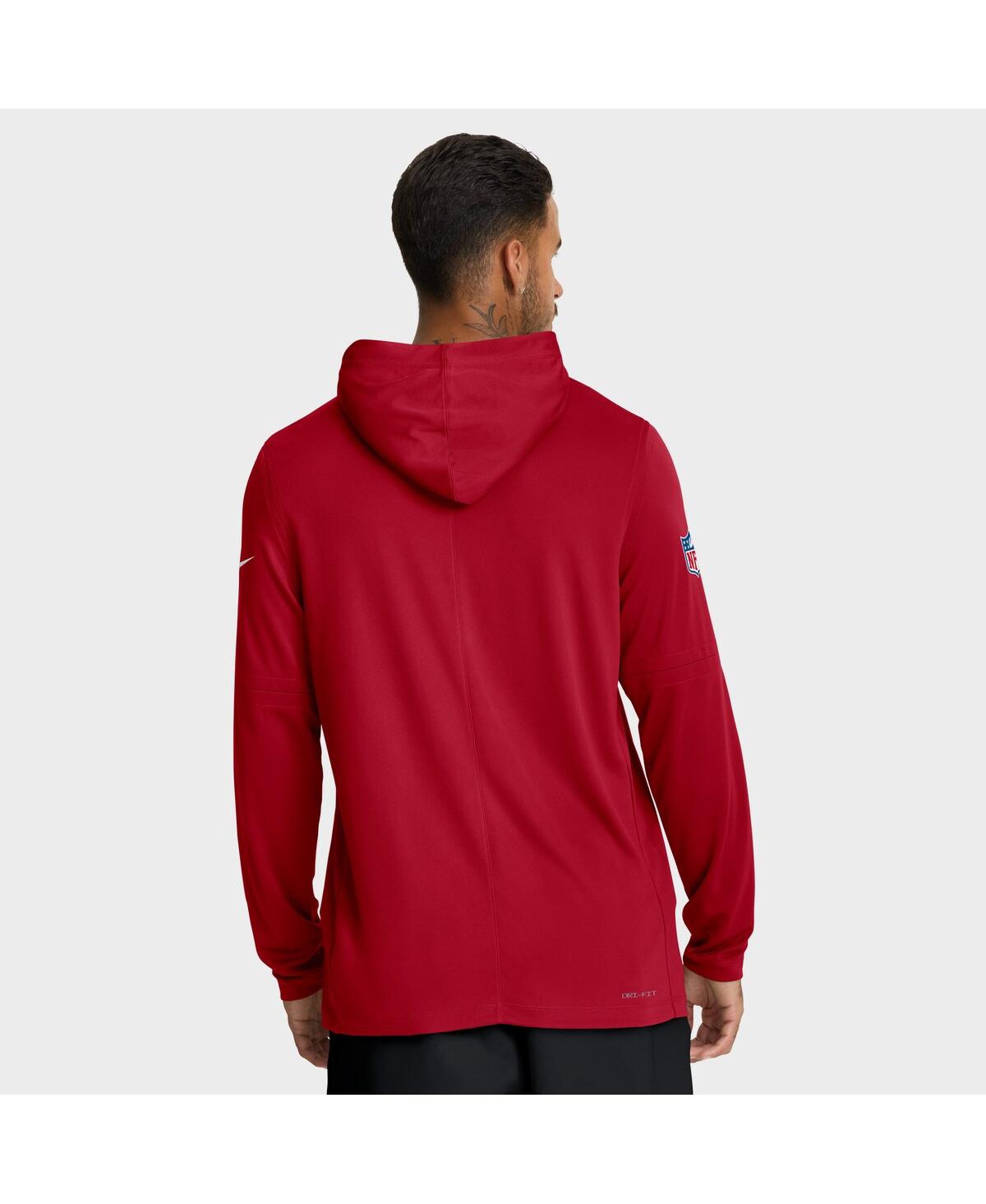 Nike Scarlet San Francisco 49ers Sideline Pure Fury Performance Long Sleeve Hoodie T-shirt In Red