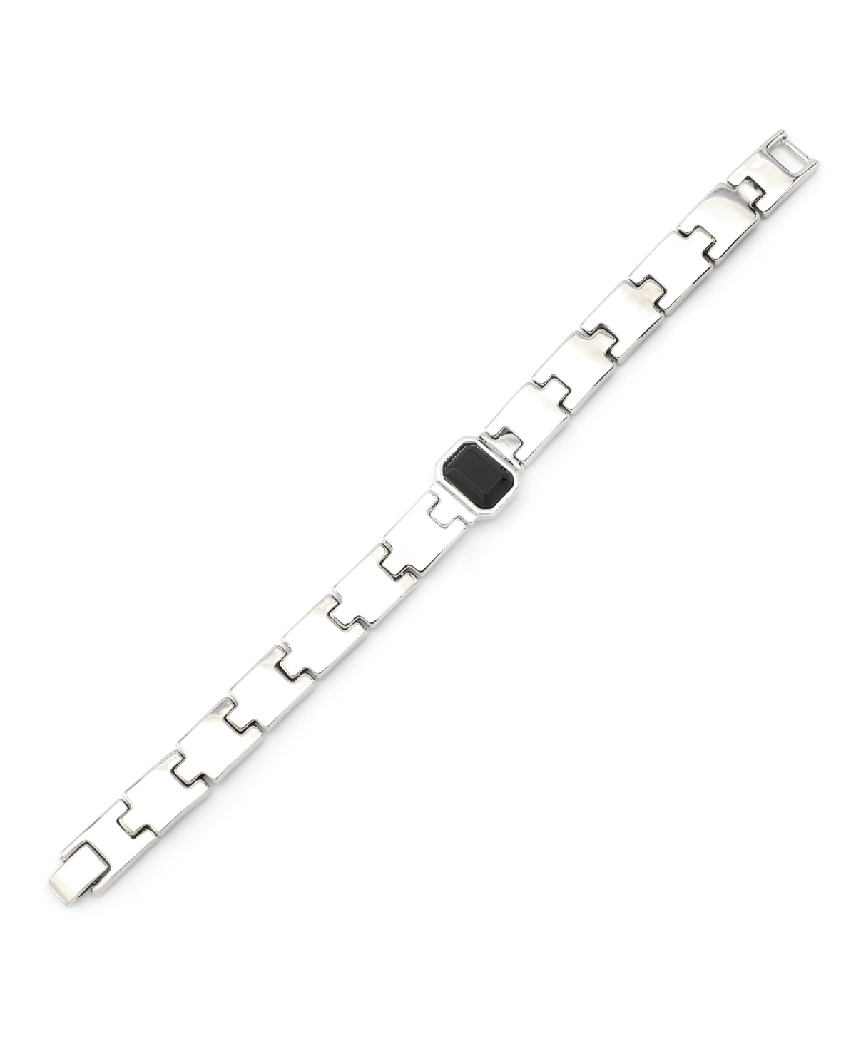 Steve Madden Faux Stone Gem Watch Chain Bracelet In Multi