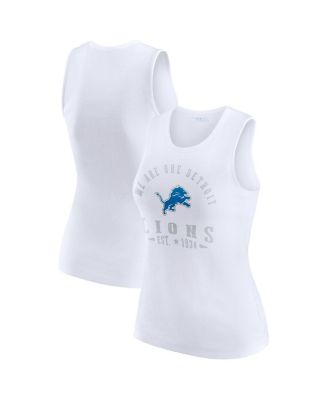 WEAR by Erin Andrews - Women's White Detroit Lions Ribbed Graphic Tank Top