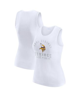 WEAR by Erin Andrews - Women's White Minnesota Vikings Ribbed Graphic Tank Top