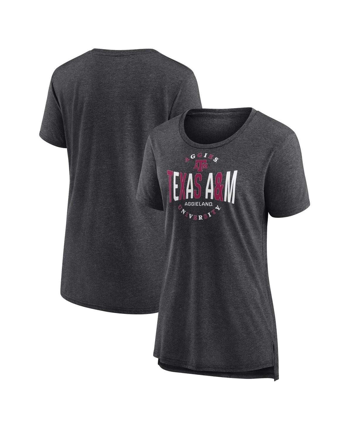 Fanatics Women's Black Texas A&m Aggies True Classics Break It Down Tri-blend T-shirt In Gray