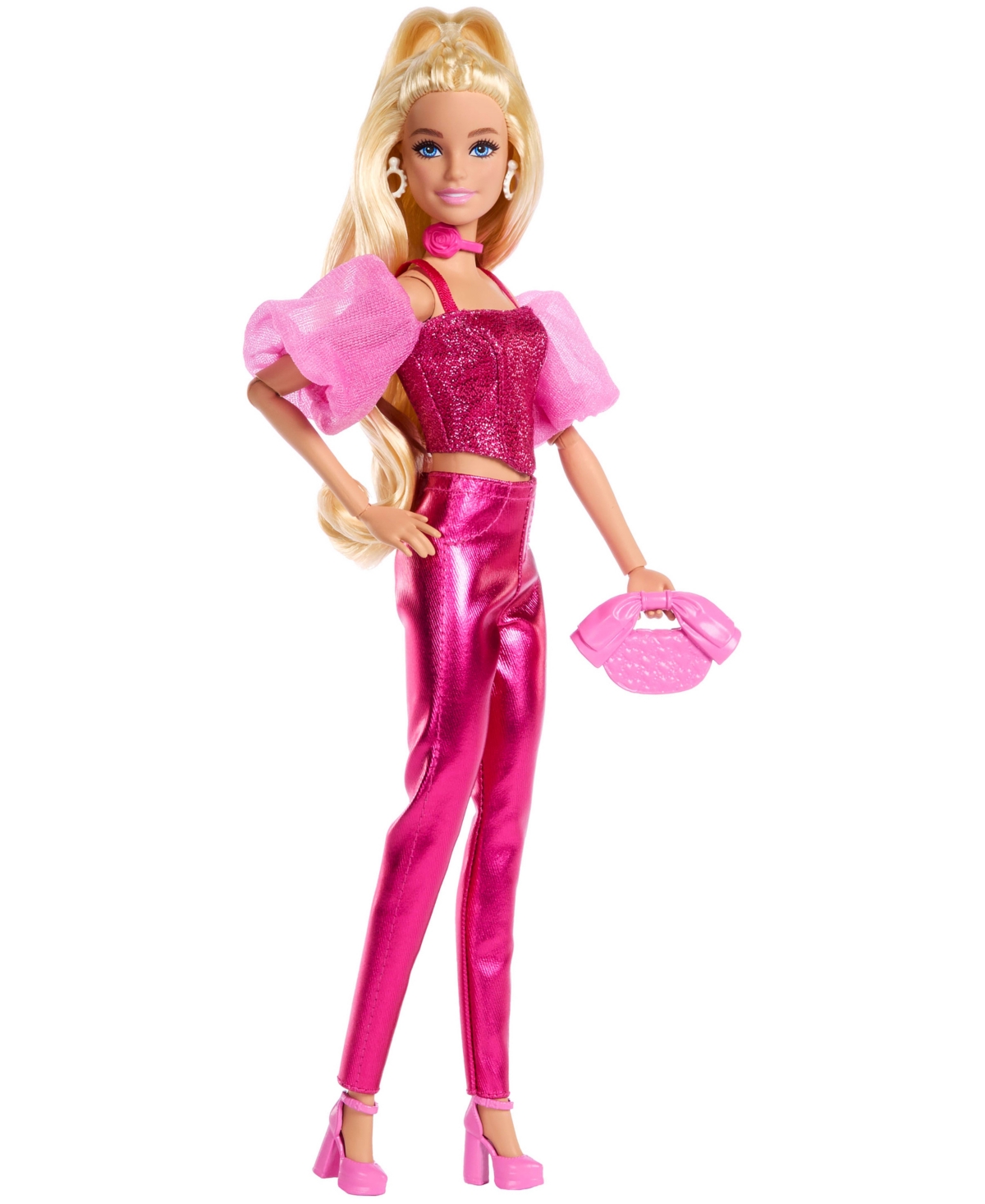 Barbie Deluxe Style Fashion Doll 5 In Metallic Pink Outfit With Corset Top And Accessories In Multi