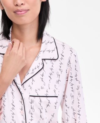Women's Printed Satin Long Pajama Set, Macy's Exclusive