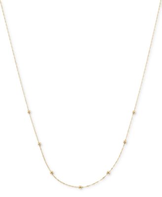 Macy's - Polished Bead Singapore Link 18" Chain Necklace in 10k Yellow Gold