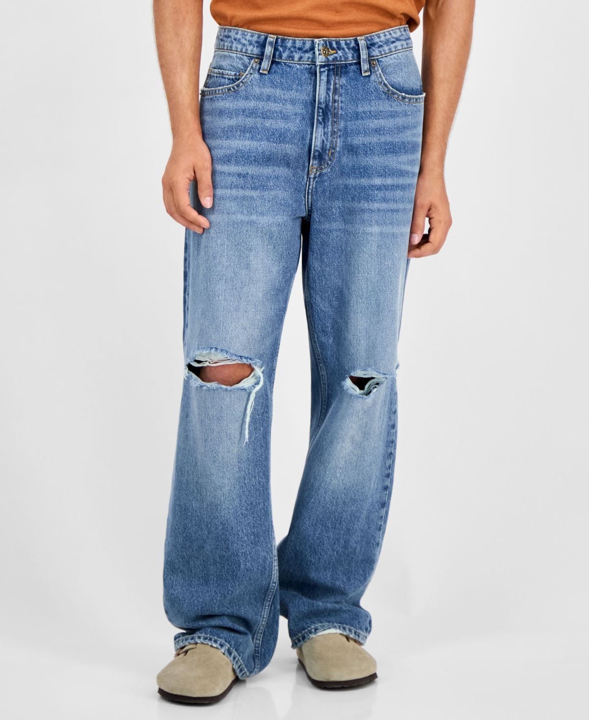 Sun + Stone Men's Azul Baggy Jeans, Macy's Exclusive In Blue