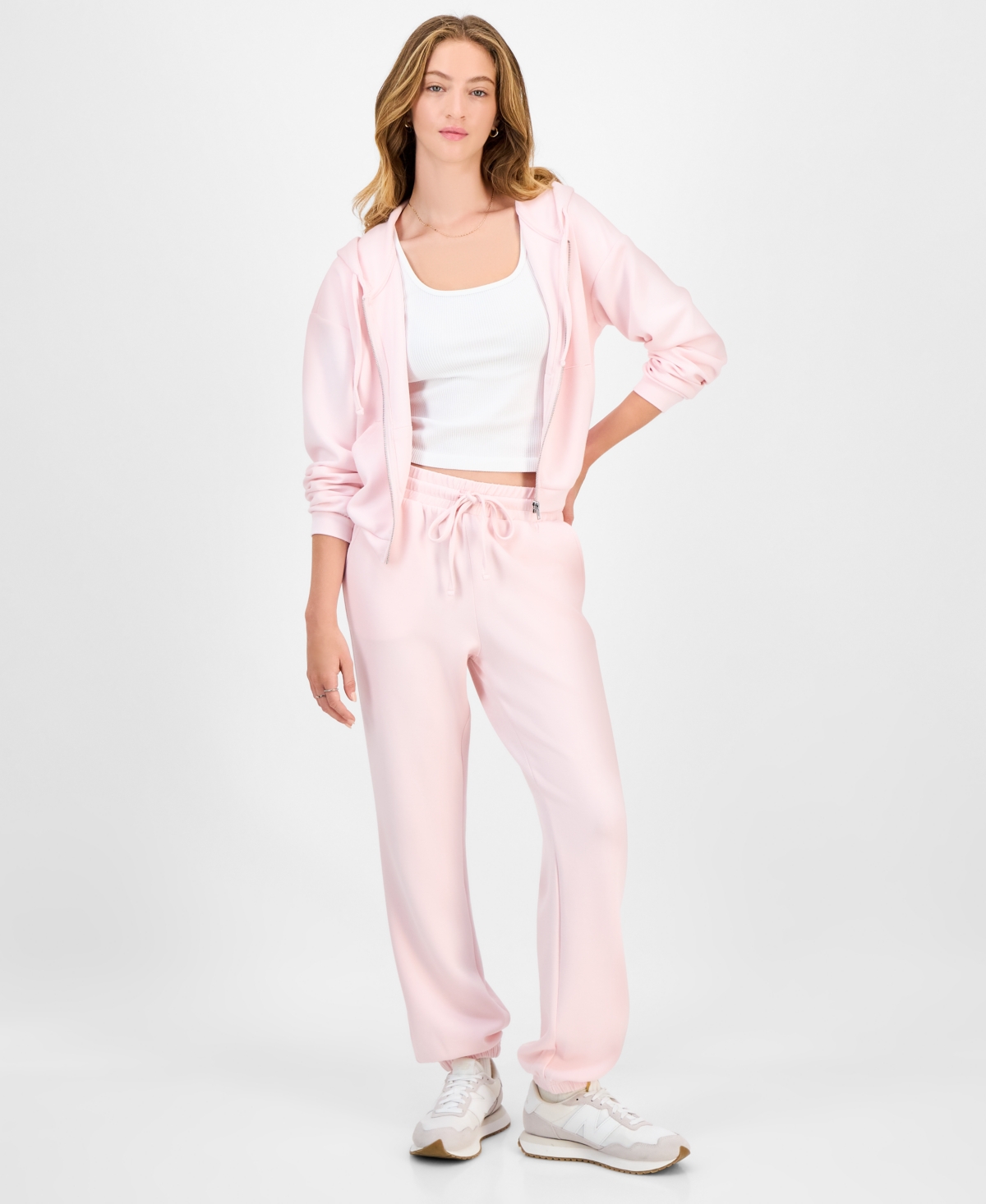 Topson Downs Juniors' Zip-up Scuba Sweatshirt In Pink