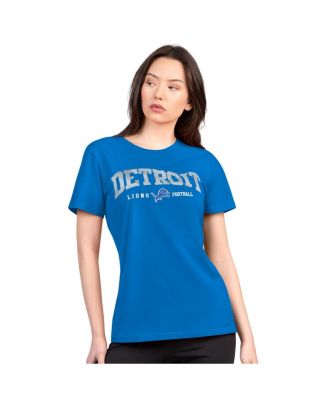 G-III 4Her by Carl Banks - Women's Blue Detroit Lions Super-Slim Lightweight Winning Crew T-Shirt