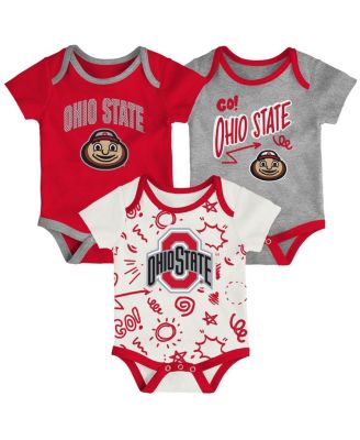 Outerstuff - Baby Boys and Girls Ohio State Buckeyes Three-Pack All Day Play Bodysuit Set