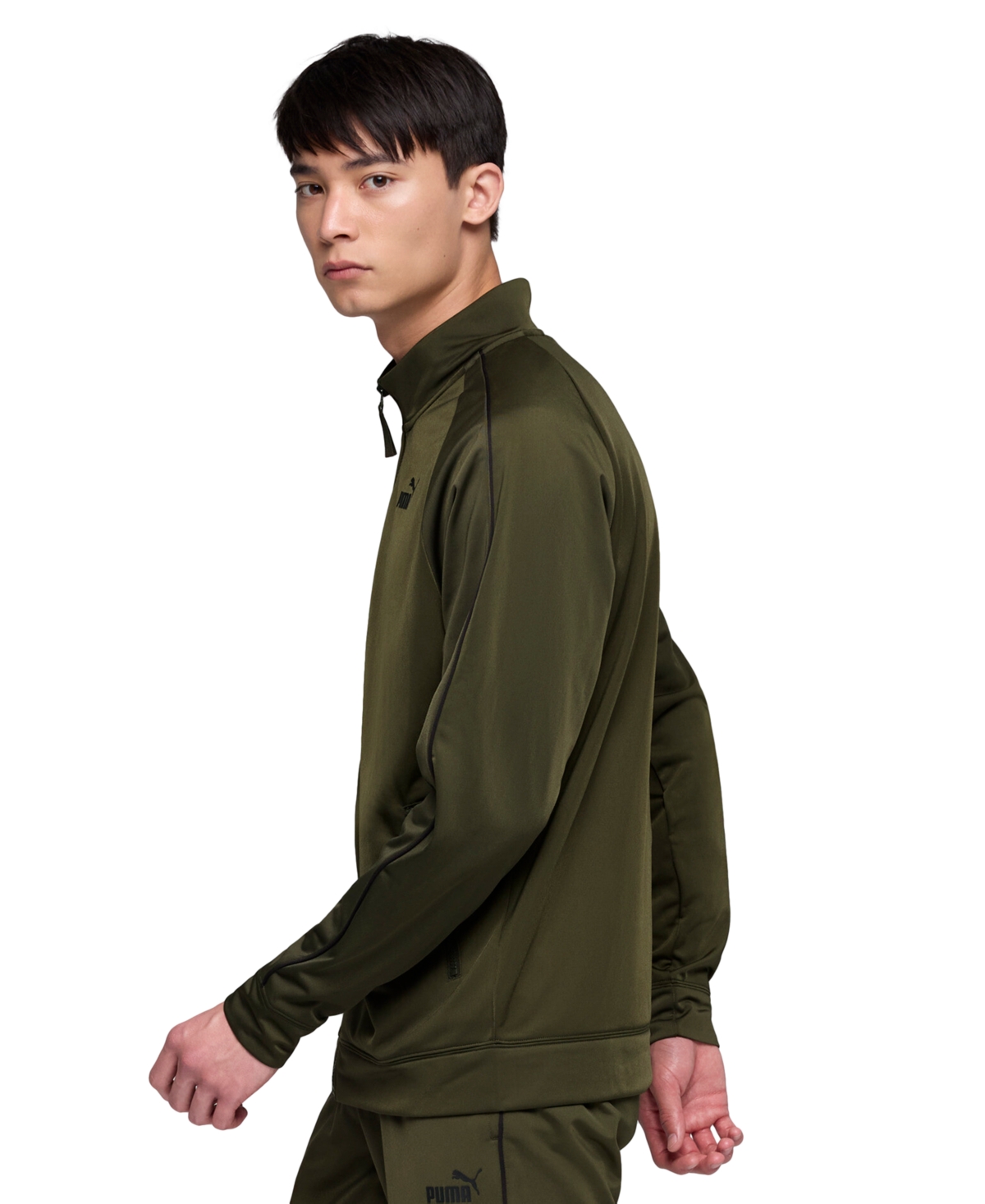 Puma Men's Piped Tricot Jacket In Green