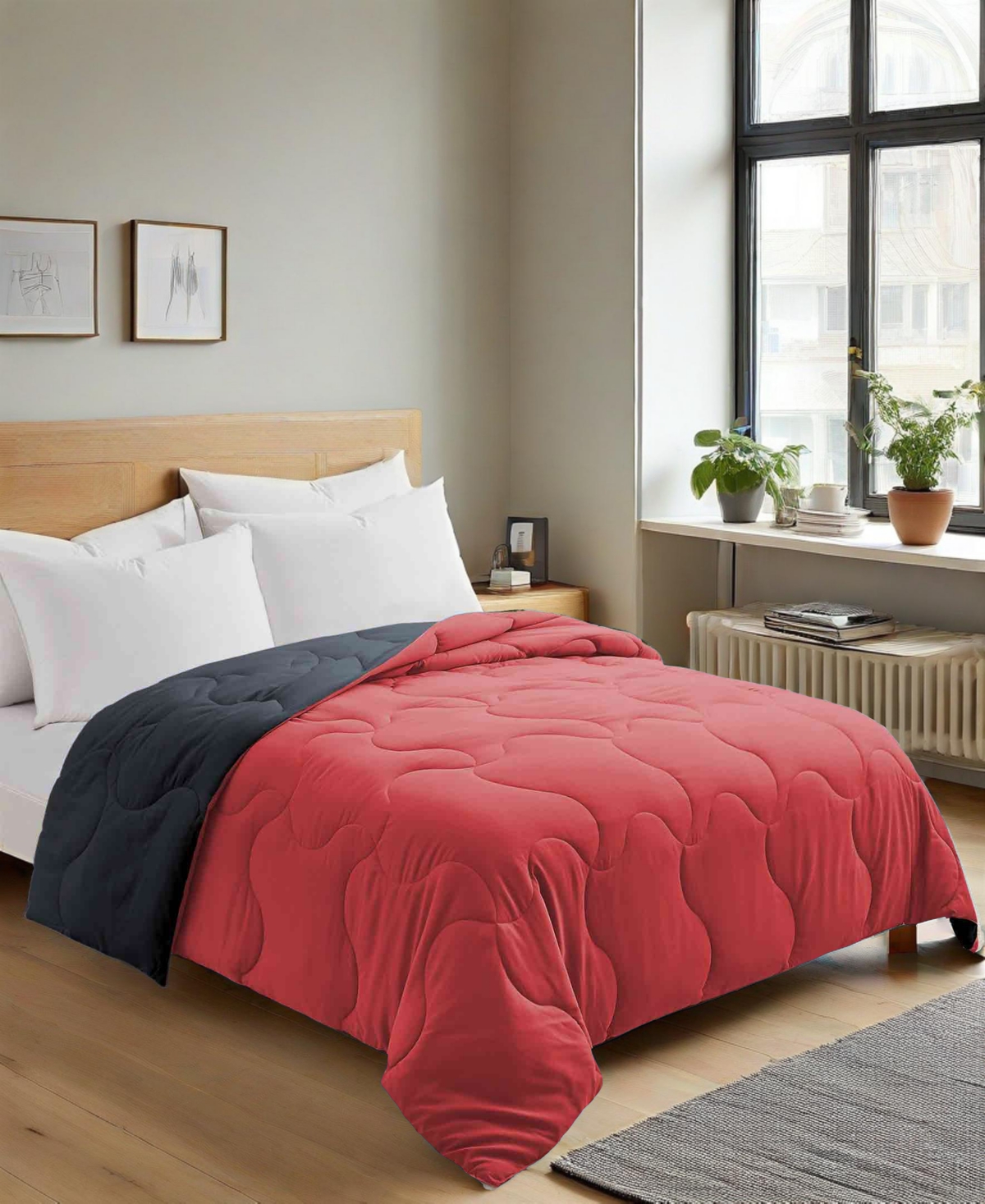 Unikome Lightweight Reversible Quilted Down Alternative Comforter