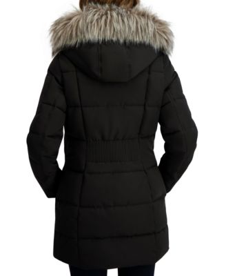 Women's Faux-Fur-Trim Hooded Puffer Coat