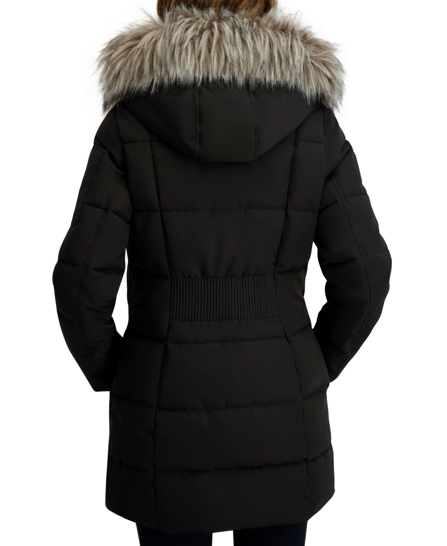 Женская куртка Nautica Faux-Fur-Trim Hooded Puffer, цвет: Чёрный — фото 5