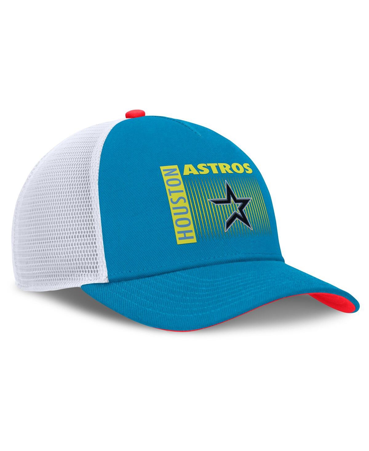 Nike Teal Houston Astros Neon 90s Rise Structured Performance Adjustable Trucker Hat In Blue