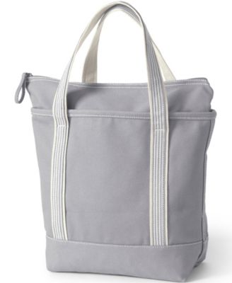 Medium Solid Color 5 Pocket Zip Top Canvas Tote Bag
