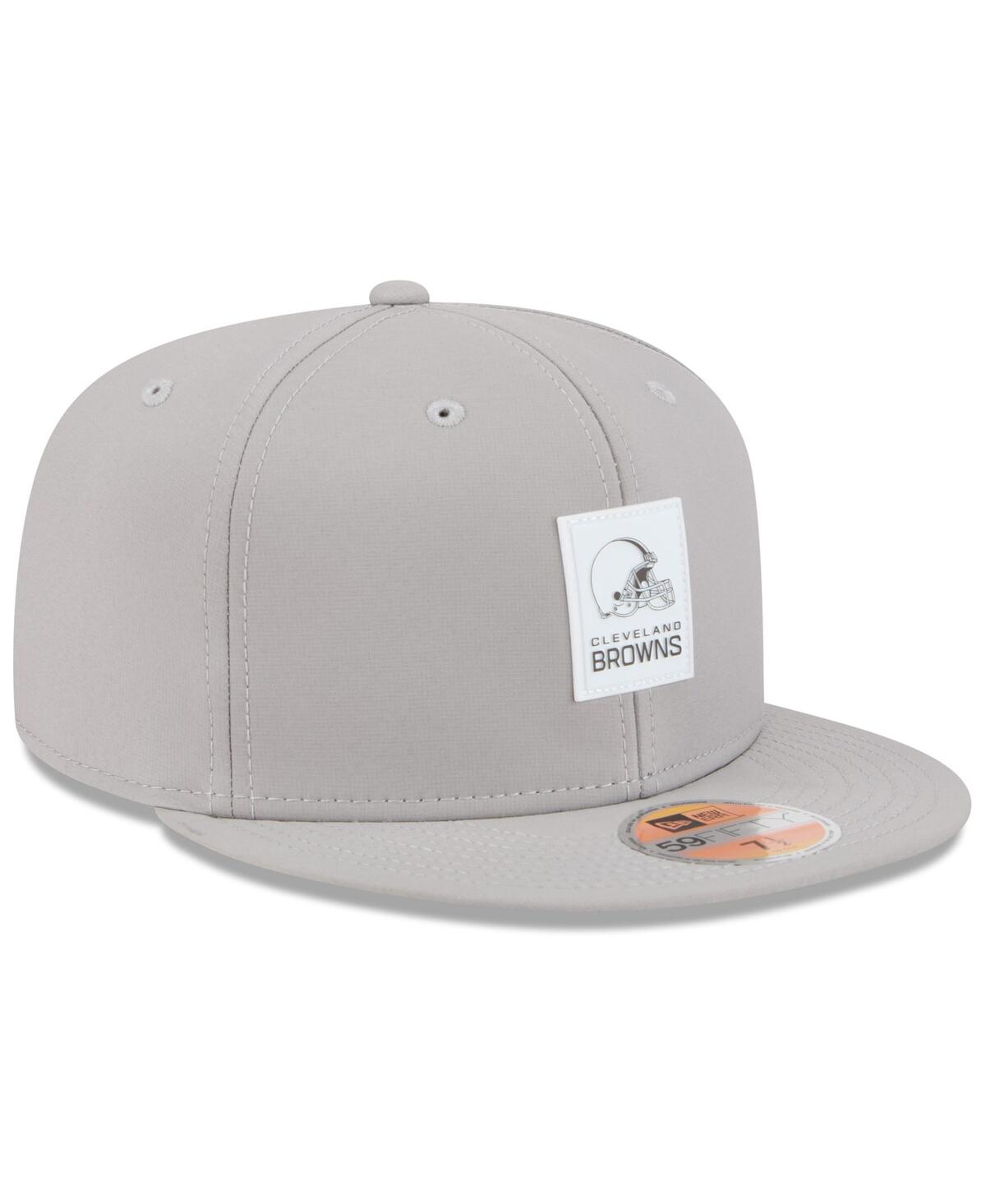 New Era Men's Gray Cleveland Browns 2025 Sideline 59fifty Fitted Hat In Gray