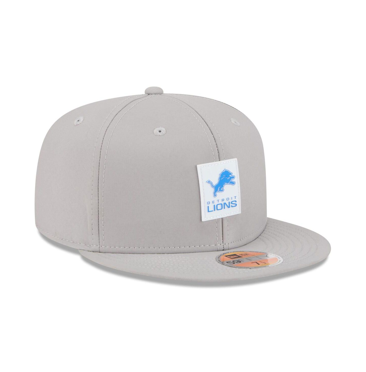 Мужская кепка New Era Gray Detroit Lions 2025 Sideline 59FIFTY Fitted Hat — фото 4
