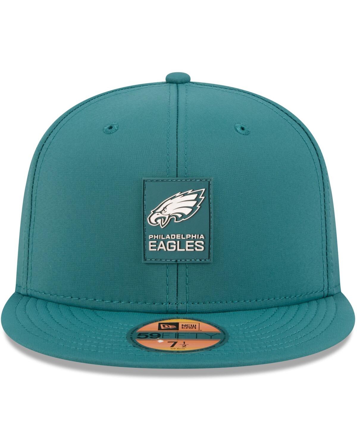 New Era Men's Midnight Green Philadelphia Eagles 2025 Sideline 59fifty Fitted Hat In Blue