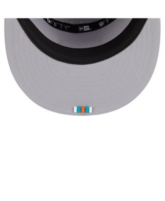 Men's Gray Miami Dolphins 2025 Sideline Split Panel 9FIFTY Snapback Hat