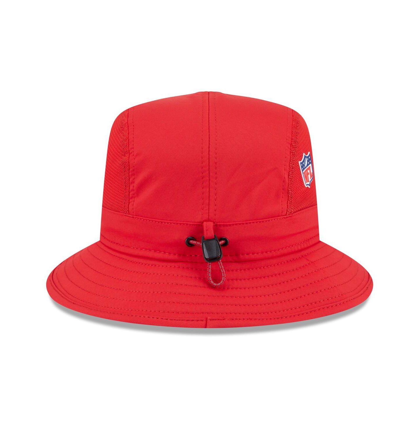 Мужская панама New Era Red Kansas City Chiefs 2025 Sideline Bucket Hat — фото 2