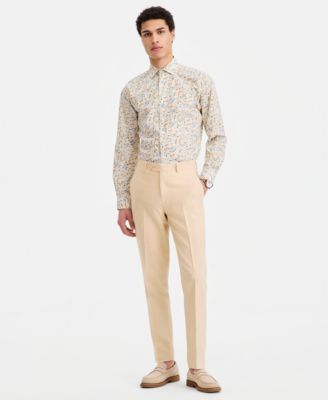 Men's Slim-Fit Linen-Blend Suit Separates Pants