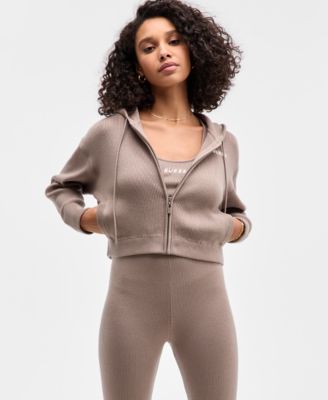 GUESS - Women's Flaminia Ribbed Zipped Hoodie