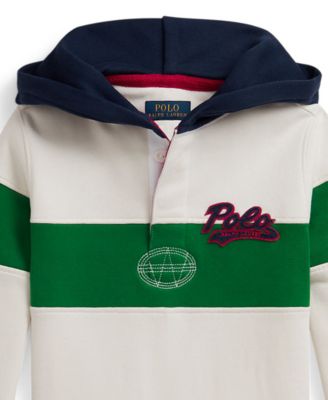 Toddler and Little Boys Logo Fleece Rugby Hoodie
