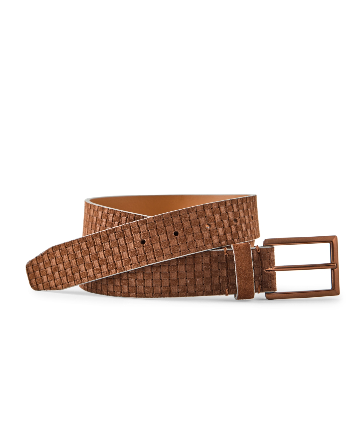 Johnston & Murphy Men's Basket-weave Belt In Brown