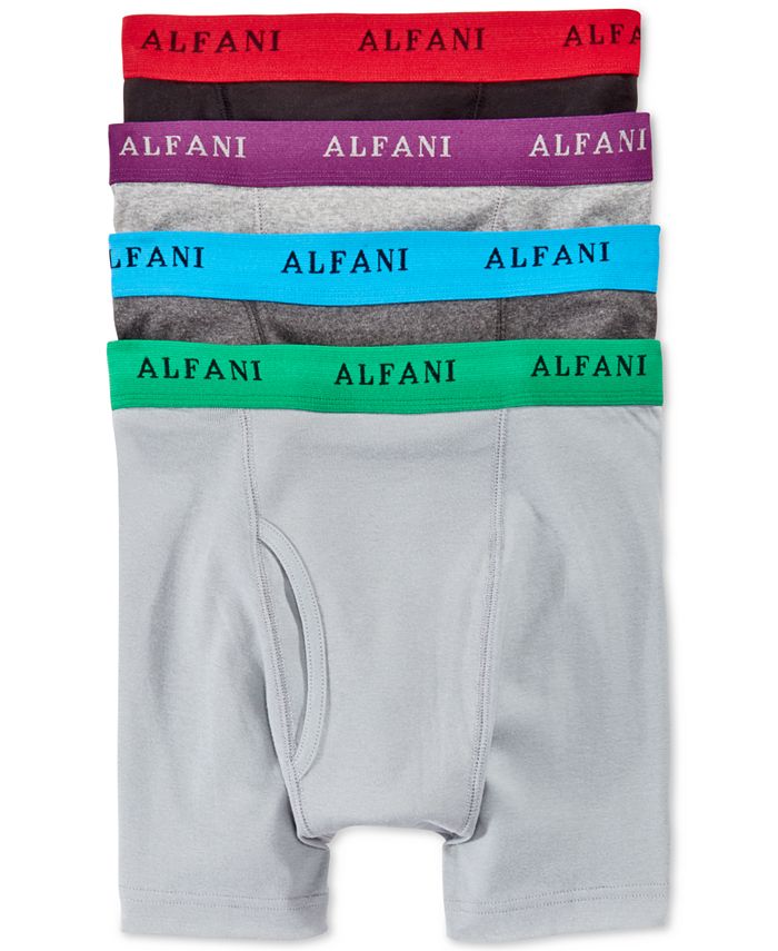 Alfani Men's Tagless Knit Boxer Briefs, 4Pack, Created for Macy's Macy's