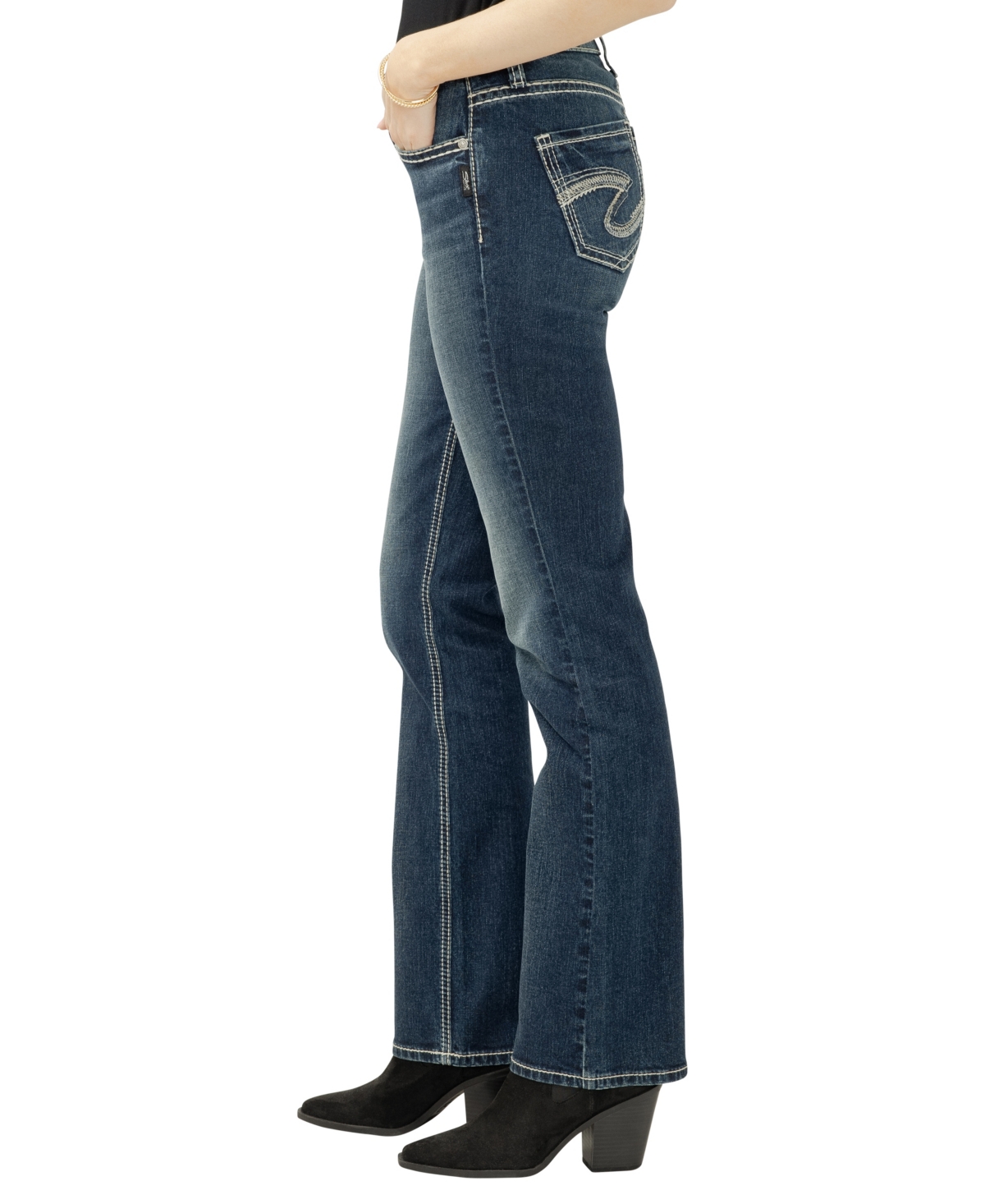 Silver Jeans Co. Suki Curvy Mid Rise Slim Bootcut Jeans In Blue