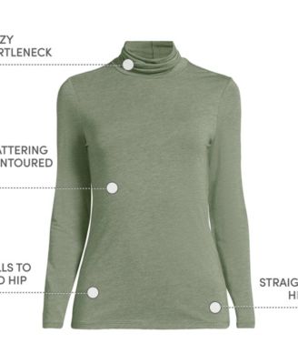 Women's Tall Lightweight Jersey Skimming Long Sleeve Turtleneck