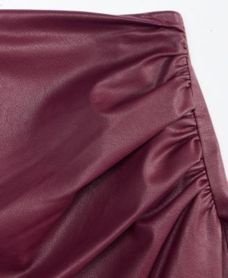 Women's Faux-Leather Draped Skirt, Macy's Exclusive