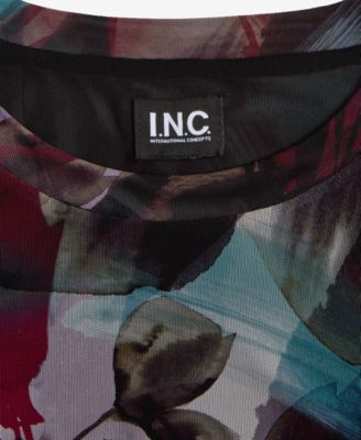 Women's Printed Mesh Long-Sleeve Top, Macy's Exclusive 