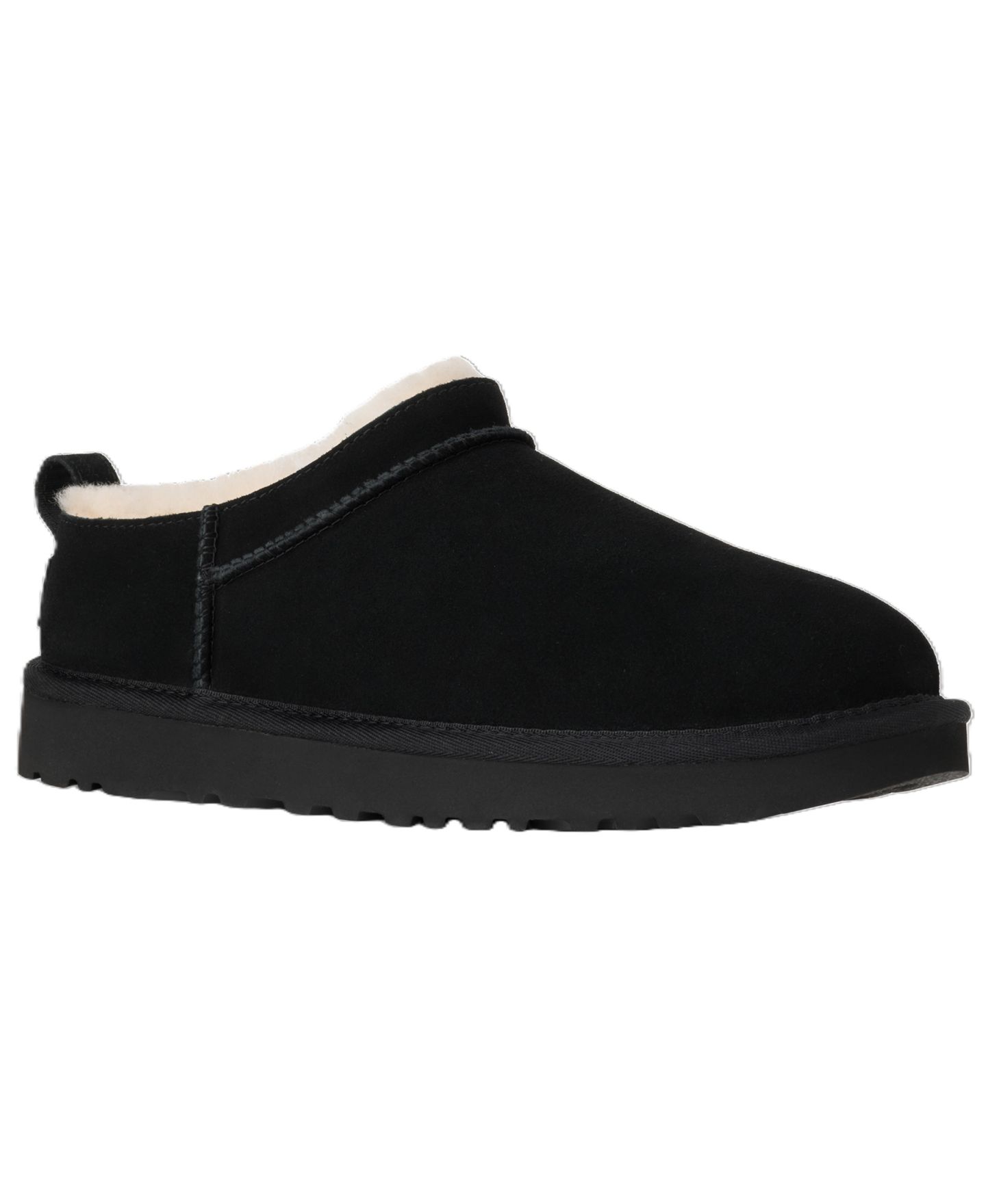 Женские ботинки UGG® Classic Micro Pull Tab Round Toe Booties, цвет: Чёрный — фото 1