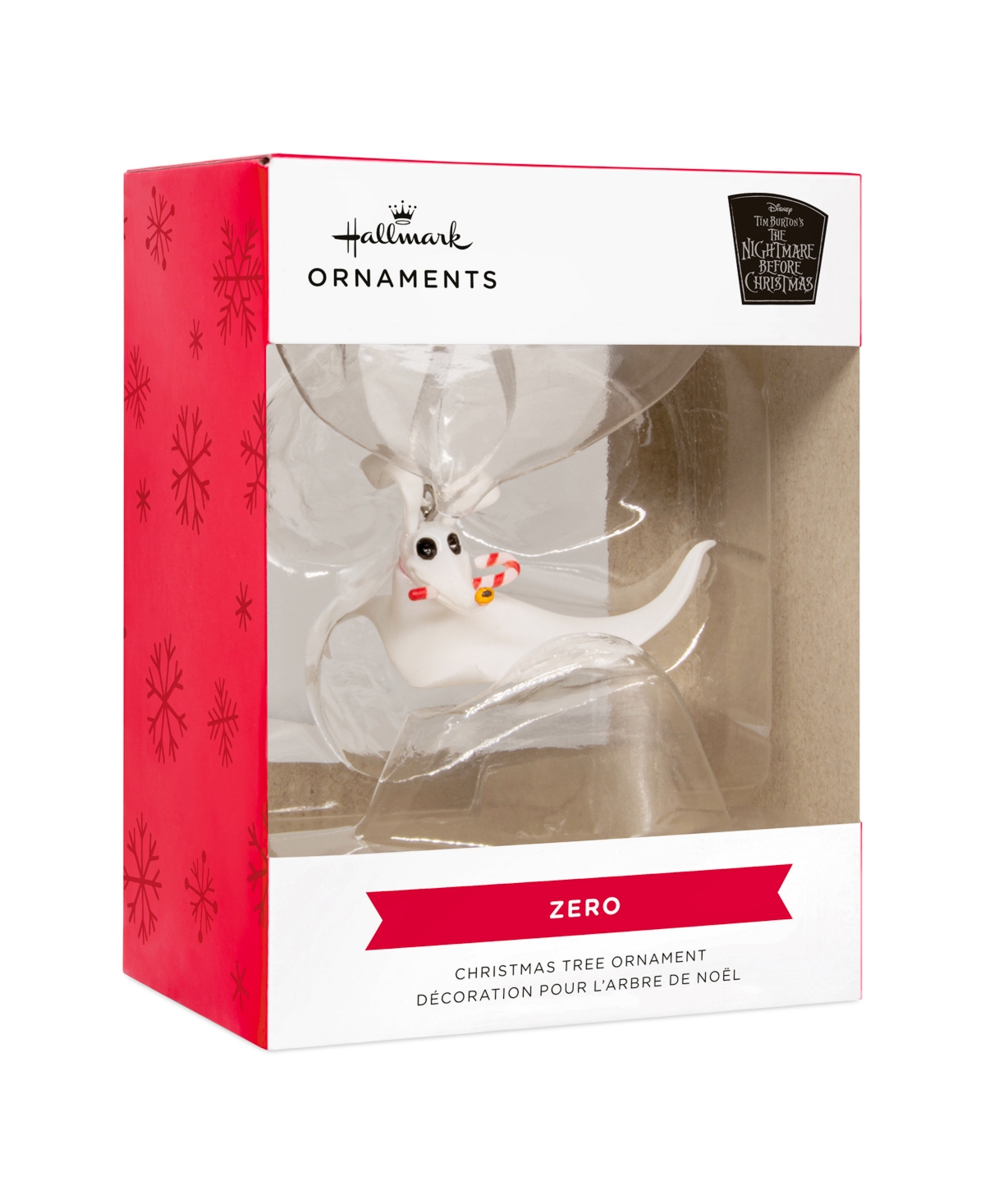 Hallmark Disney The Nightmare Before Christmas Zero With Candy Cane Christmas Tree Ornament In White