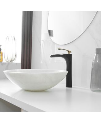 Single Hole Single Handle Bathroom Vessel Sink Faucet With Pop Up Drain Without Overflow in Matte Black Chrome