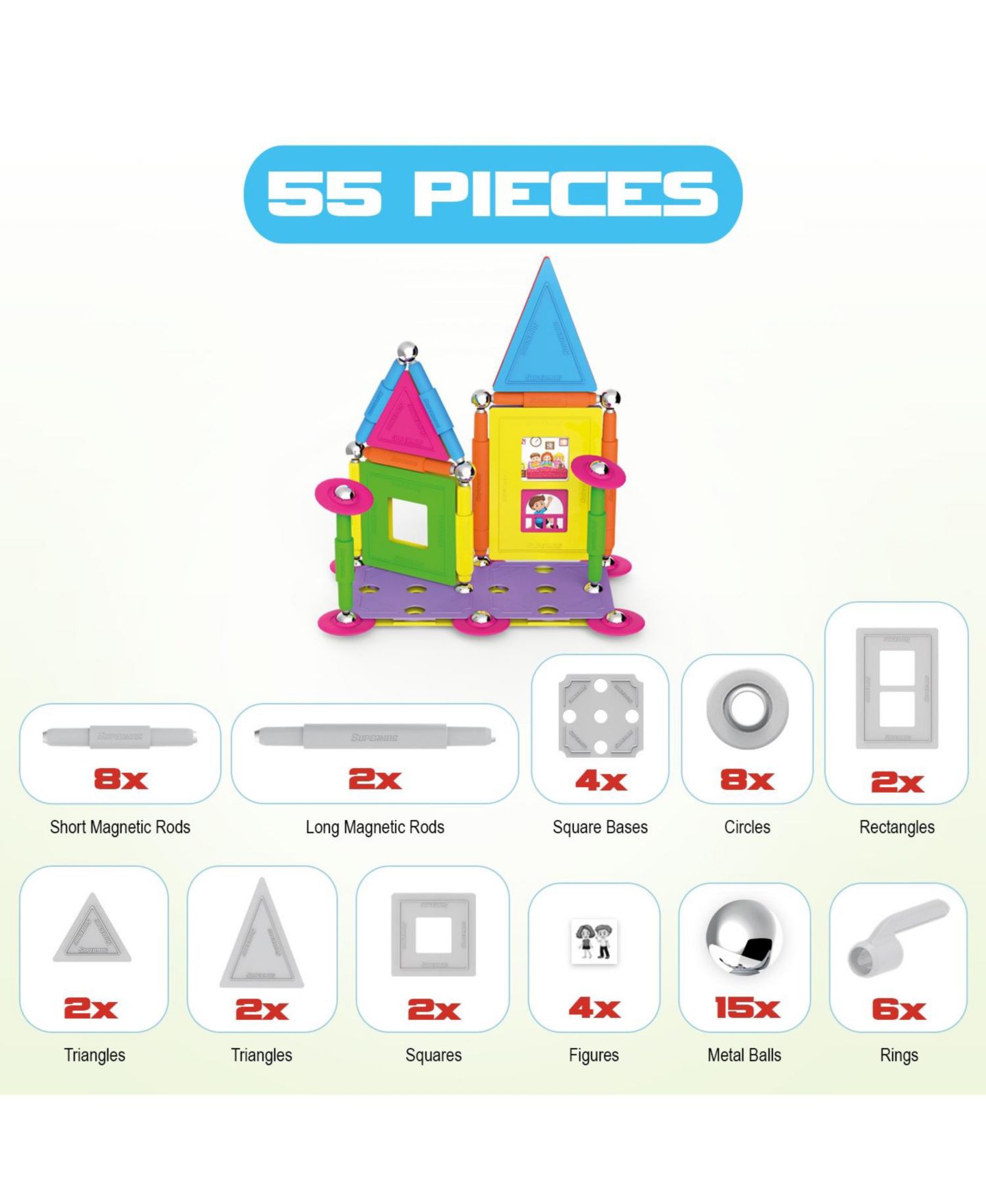 Детский конструктор Tinamiri SuperMag House 55, цвет: Open Miscellaneous — фото 6