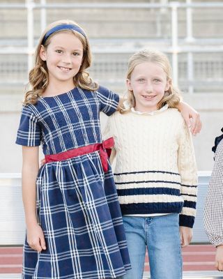 Girls Organic Roll Neck Cable Sweater