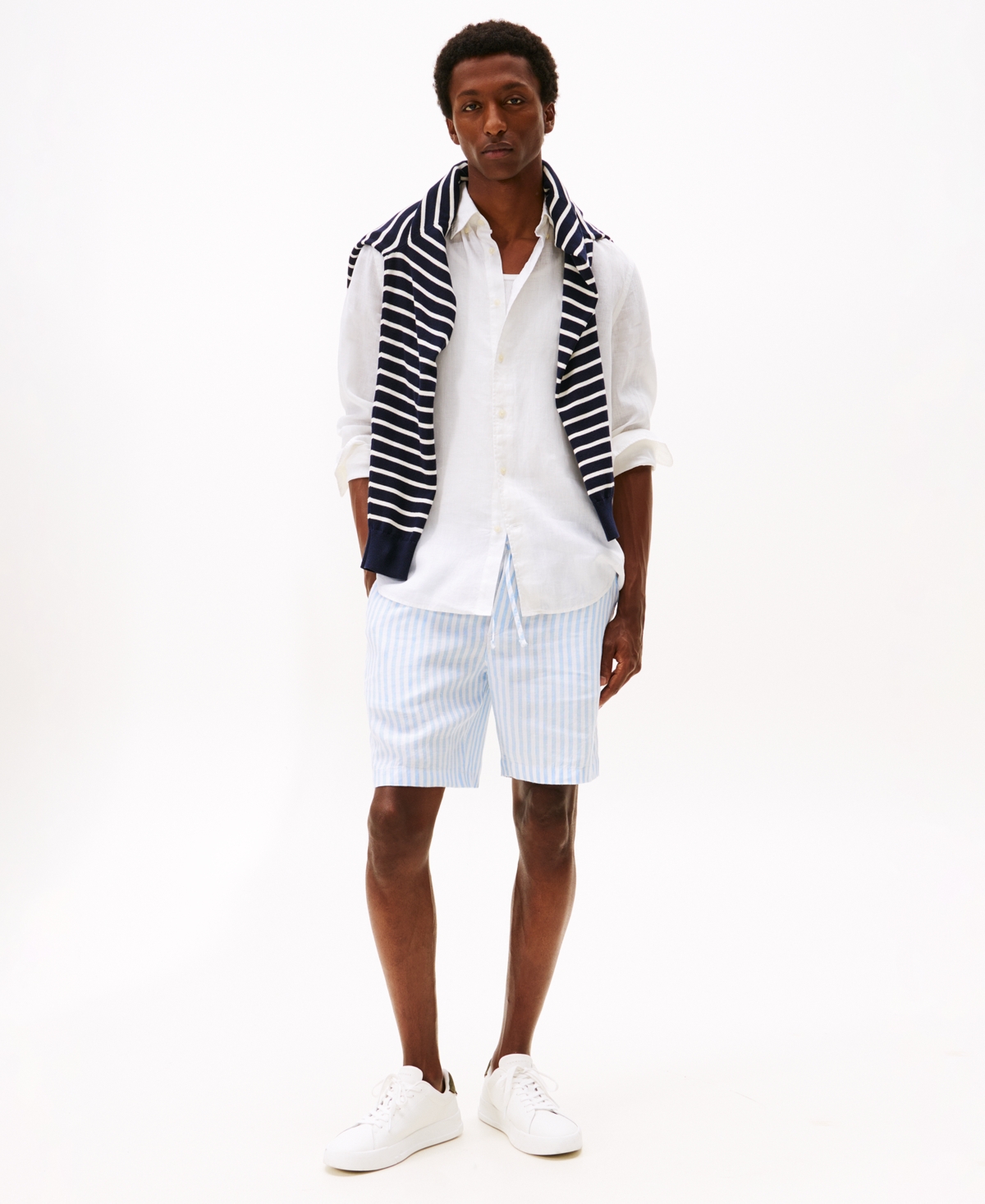 Tommy Hilfiger Men's Pigment-Dyed Linen Button-Down Long Sleeve Shirt