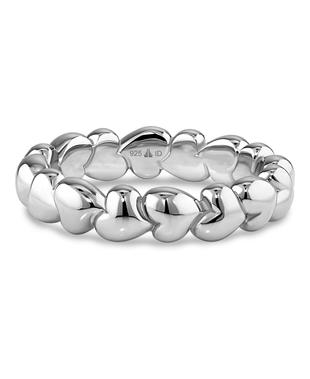 Devata Sweet Heart Eternity Band Ring in Sterling Silver