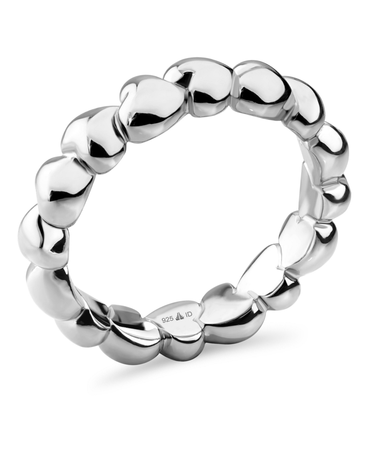 Devata Sweet Heart Eternity Band Ring in Sterling Silver
