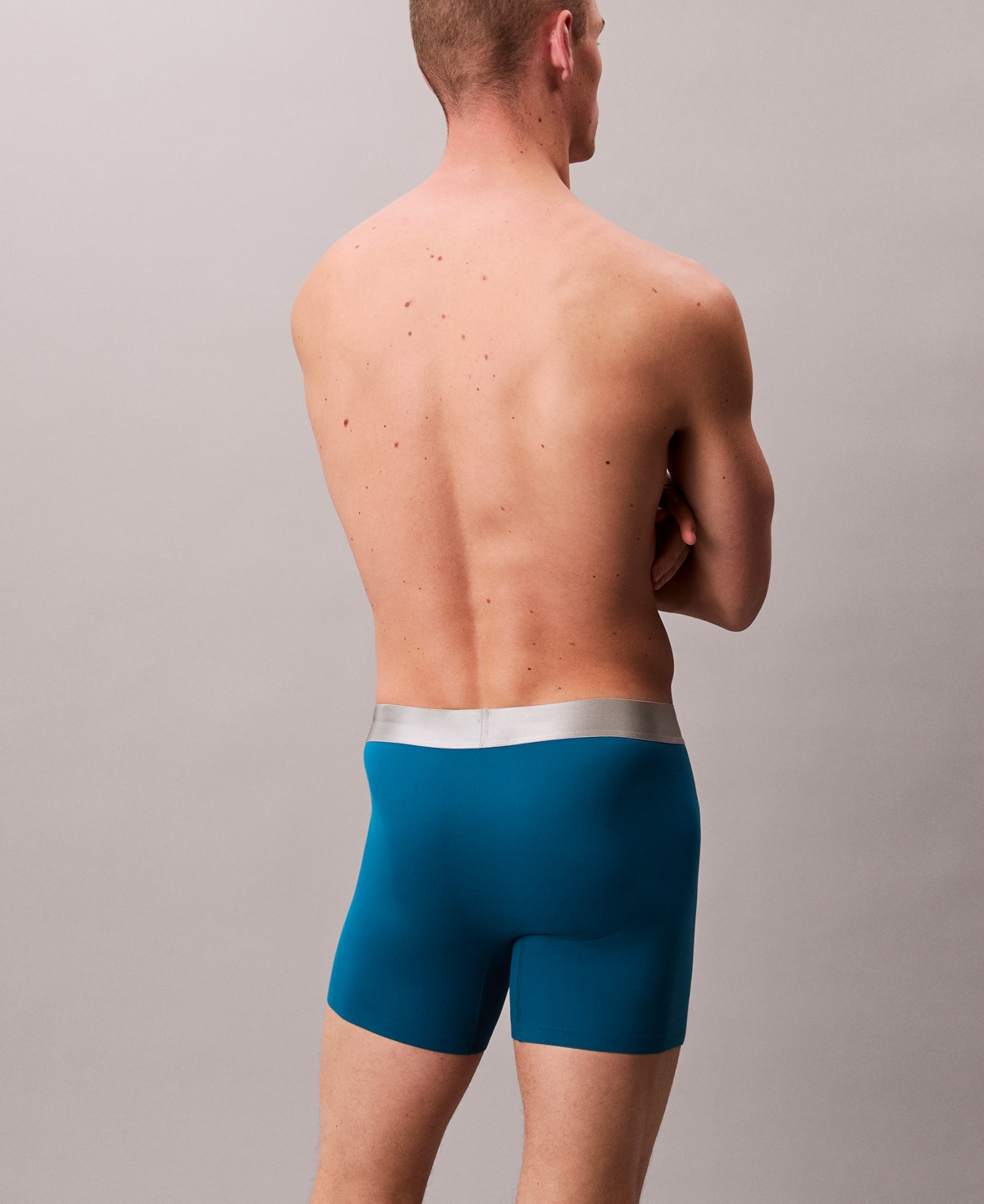 Calvin Klein Men's Brushed Microfiber Stretch Boxer Brief In Blue